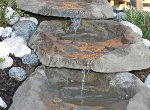 Wassertreppe, Bachlauf, Wasserkaskade, Bachlaufschale, Wasserspiel