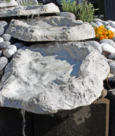 Wasserpiel, Bachlauf, Bachlaufschale, Wassertruppe Granit 4 teilig