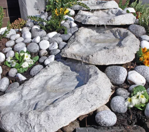 Wasserpiel, Bachlauf, Bachlaufschale, Wassertruppe Granit 4 teilig