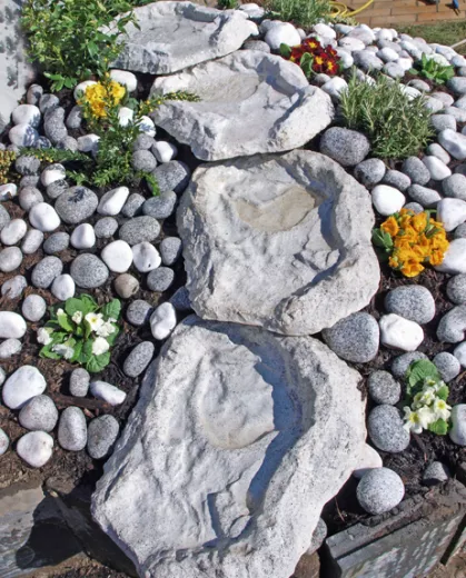 Wasserpiel, Bachlauf, Bachlaufschale, Wassertruppe Granit 4 teilig