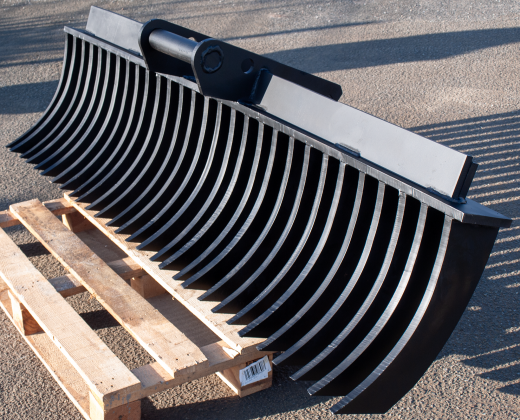 Roderechen, Wurzelrechen, MS01-MS08, 20mm Stahl, Baggerharke wählbar 60-210cm, 45cm Tiefe