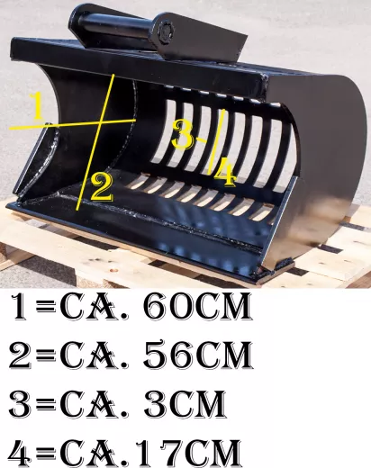Sortierlöffel , Siebschaufel, Sieblöffel für Bagger 60-200cm wählbar MS08