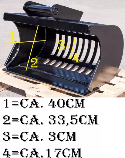 Sieblöffel, Siebschaufel, Sortierlöffel für Bagger 60-200cm wählbar MS03