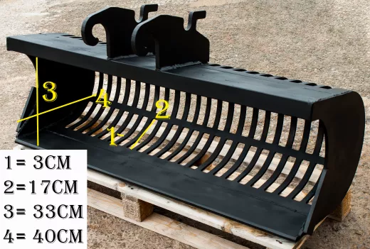 Sieblöffel, Siebschaufel, Sortierlöffel für Bagger 60-200cm wählbar CW05