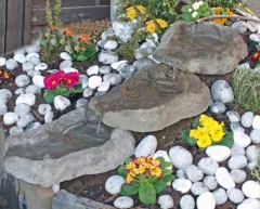 Bachlaufschale, Bachlauf, Wasserkaskade, Wassertreppe 3-teilig