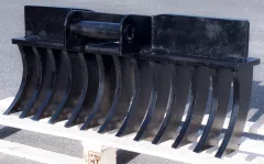 Roderechen, Wurzelrechen, MS01-MS08, 20mm Stahl, Baggerharke wählbar 60-210cm, 45cm Tiefe